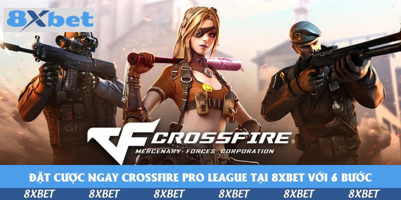 Ba nhân vật CrossFire cầm súng và gậy đứng trước khung cảnh khói bụi, phía dưới là logo CrossFire Mercenary Forces Corporation