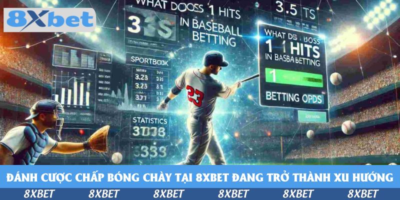 Cầu thủ bóng chày áo số 23 vung gậy trước người bắt bóng và các bảng số liệu cược