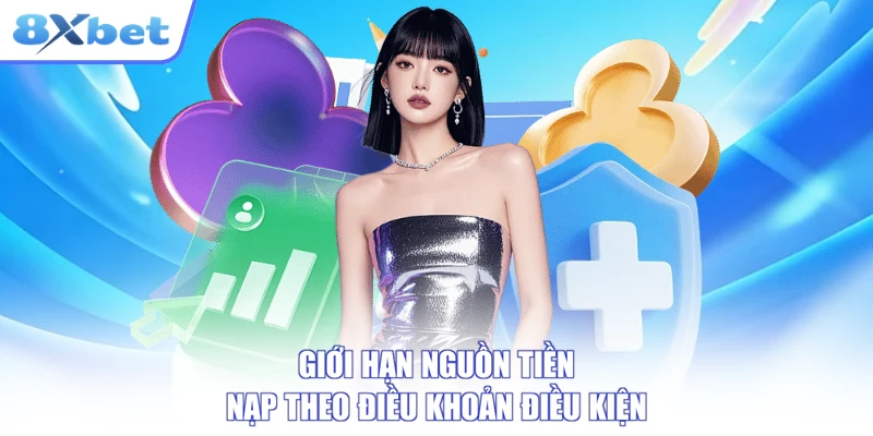 Minh họa chiếc khiên tím có ổ khóa đặt trước thẻ thanh toán màu hồng và màn hình điện thoại, tượng trưng cho bảo mật khi nạp tiền 8xbet