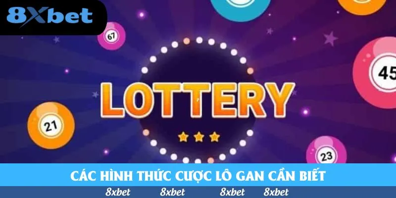 Bảng chữ Lottery phát sáng trên nền tím cùng các bóng số 21, 23, 45 và 67
