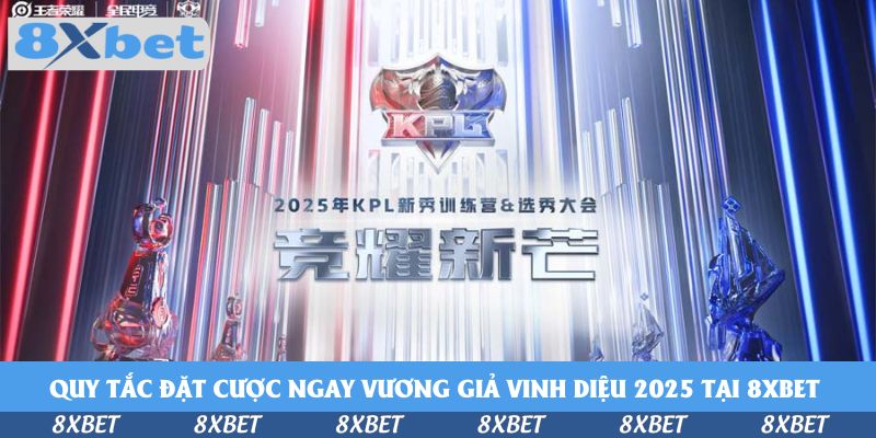 Logo KPL hình khiên trên phông nền đỏ xanh của sự kiện trại huấn luyện và tuyển chọn tân binh King Pro League